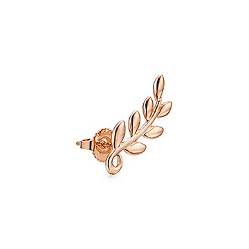 Paloma Picasso® Olive Leaf climber earrings in 18k rose gold