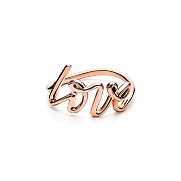 Paloma's Graffiti Love Ring in Rose Gold, Small | Tiffany & Co