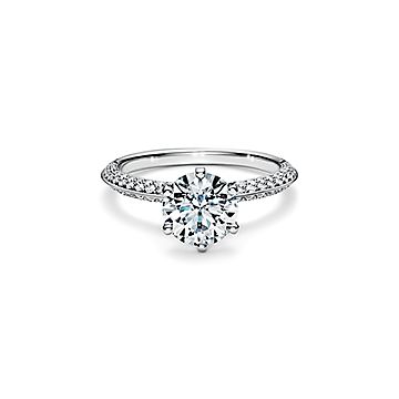 Pave tiffany deals setting engagement ring