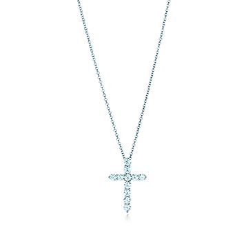 Pendente A Croce Tiffany Con Diamanti In Platino Piccolo Tiffany Co