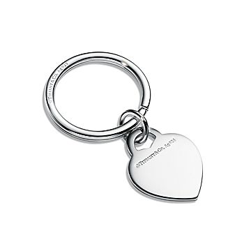 Personal Essentials Heart Tag Key Ring in Sterling Silver