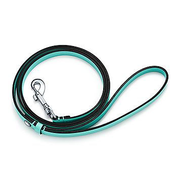 Pet collar in Tiffany Blue® leather, extra large.