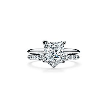 Tiffany style princess cut deals engagement ring