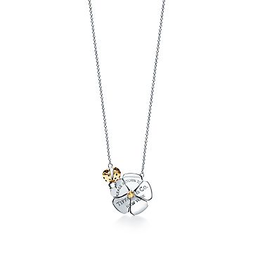Return To Tiffany Love Bugs Ladybug Flower Pendant In Sterling Silver And Gold Co - Tiffany Love Pendant Necklace Return To Tiffany Love Bugs Ladybug Flower Pendant In Sterling Silver And Gold Co - Tiffany Love Pendant Necklace