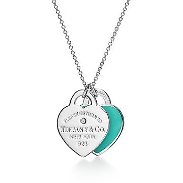 Return to Tiffany™ Tiffany Blue® Double Heart Tag Pendant in Silver, Small