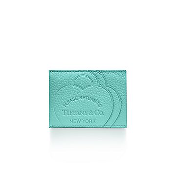 Return To Tiffany Zip Card Case in Tiffany Blue Leather