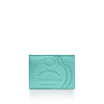TIFFANY&Co. リターン トゥ ティファニー Zip Card Case Return to Tiffany® Zip Card Case in Silver-colored Leather