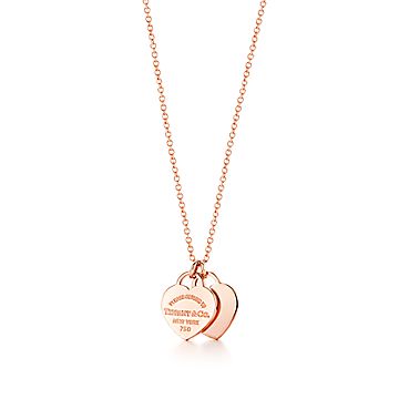 Tiffany & Co. Double Loving Heart Necklace K18PG Pink Gold | eBay