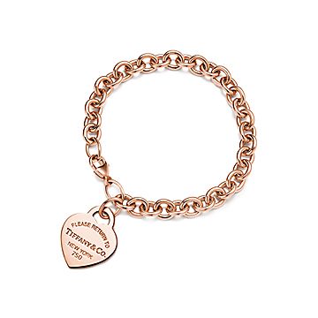 Tiffany & Co 18k Yellow Gold Heart Tag Charm Bracelet