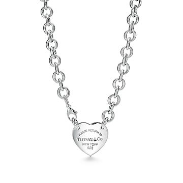 Return to Tiffany heart tag necklace in sterling silver 15.5 Tiffany Co. UK