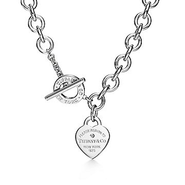 Return to Tiffany™ Heart Tag Necklace in Silver with a Diamond 