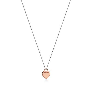 Return to Tiffany® Heart Tag Pendant in Sterling Silver and Rose 