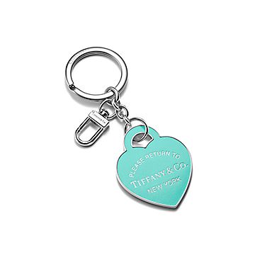 高評価！ Return in Ring Key Tag Heart Inlaid Leather Tiffany® to 小物