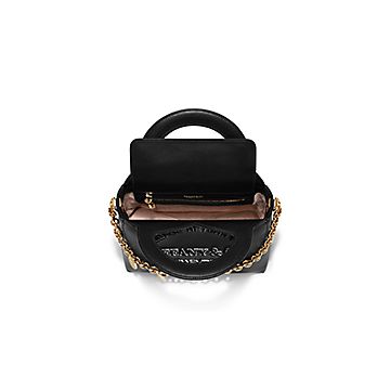 Return to Tiffany™ Mini Charm Tote Bag in Black Leather | Tiffany 