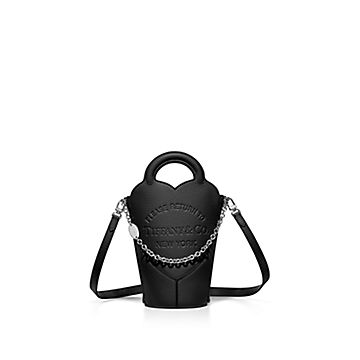 Return to Tiffany® Mini Crossbody Bag in Black Leather
