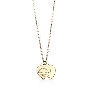 Return To Tiffany Mini Double Heart Tag Pendant In 18k Gold - Tiffany Co Silver Return To Heart Necklace Pendant Double Chain Return To Tiffany Mini Double Heart Tag Pendant In 18k Gold - Tiffany Co Silver Return To Heart Necklace Pendant Double Chain