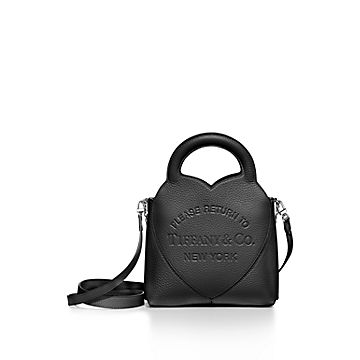 Return to Tiffany Mini Tote Bag in Black Leather Tiffany Co. US