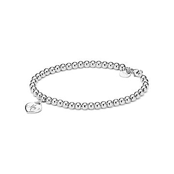 Sterling Silver Mom Heart Tag Bead Bracelet | Tiffany & Co.