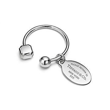 Return to Tiffany® Oval Tag Screwball Key Ring