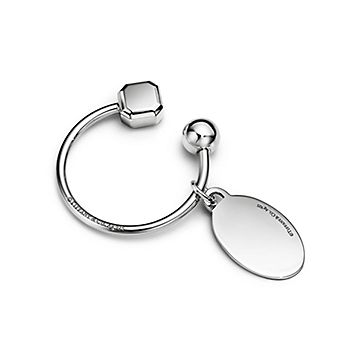 Return to Tiffany Oval Tag Screwball Keyring in Sterling Silver Tiffany Co. UK