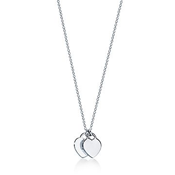 Return to tiffany mini top double heart tag pendant