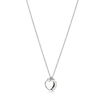Tiffany & Co. Sterling Silver Return to Tiffany Mini Double Heart Tag Pendant  Necklace - Yoogi's Closet