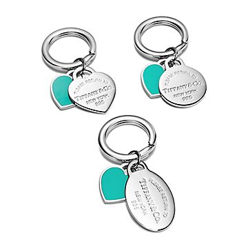 Heart tag outlet key ring tiffany