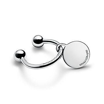 Return to Tiffany™ Round and Heart Tag Keyring in Silver with Tiffany Blue®