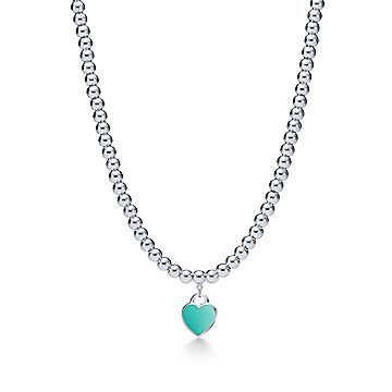 Beaded Necklace - Blue Heart Beaded Necklace - Blue Heart