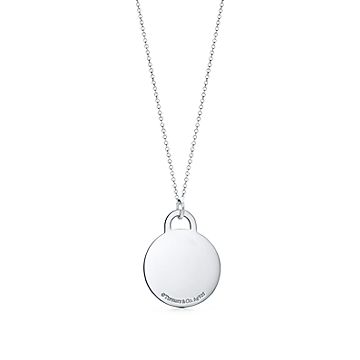 Return To Tiffany Blue Round Tag Charm In Silver Large Co - Return To Tiffany Circle Pendant Return To Tiffany Blue Round Tag Charm In Silver Large Co - Return To Tiffany Circle Pendant
