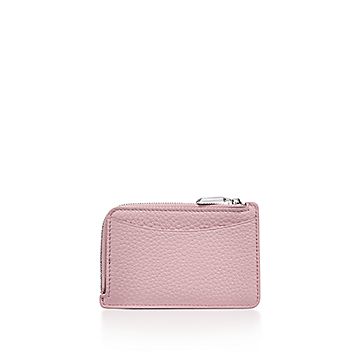 Return to Tiffany™ Zip Card Case in Crystal Pink Leather | Tiffany 