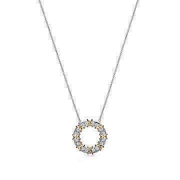 （日本完売） Tiffany サークルペンダントダイヤパールゴールド ティファニー T ダイヤモンド ＆ マザーオブパール サークル