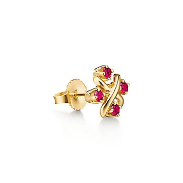 Sixteen Stone by Tiffany ピアス ルビー イエローゴールド | Tiffany