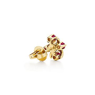 Sixteen Stone by Tiffany ピアス ルビー イエローゴールド | Tiffany