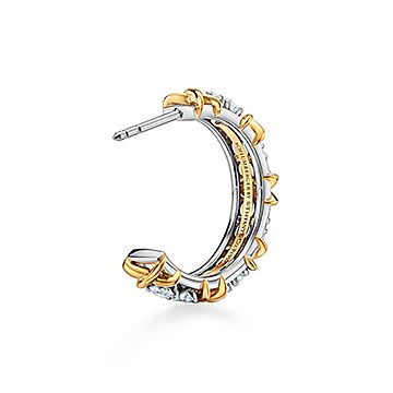 ★国内発送【TATIANA】Moissanite One-Touch Hoop Earringピアス TATIANA☆[Silver925] Moissanite One-Touch Hoop Earring