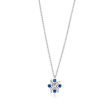 Sixteen Stone by Tiffany Pendant in Platinum with Sapphires