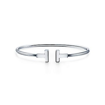 ティファニー T ワイヤー ブレスレット ホワイトゴールド | Tiffany & Co