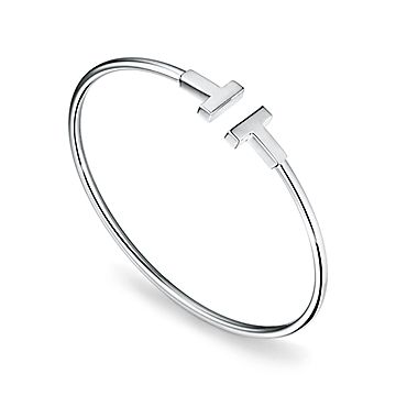 ティファニー T ワイヤー ブレスレット ホワイトゴールド | Tiffany & Co.