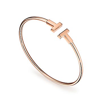 ティファニー T ワイヤー ブレスレット ミディアム 18k ローズゴールド Tiffany Co