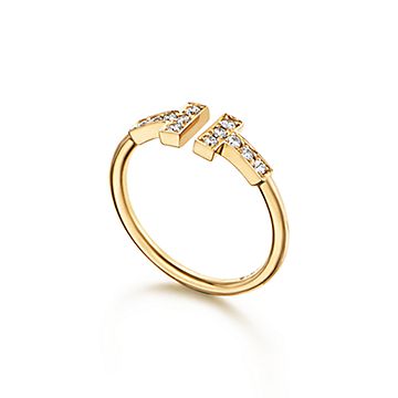 ティファニー T ダイヤモンド ワイヤー リング 18K ゴールド | Tiffany