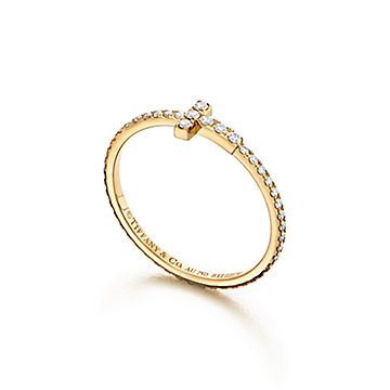(新品仕上げ済) ティファニー TIFFANY Tワイヤー ダイヤ リング 約14.5号 K18 WG × ダイヤ 指輪 8639