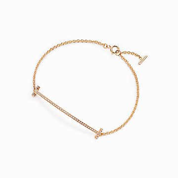 ティファニー T スマイル ブレスレット ダイヤモンド イエローゴールド  