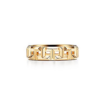 ティファニー T トゥルー ワイド リング イエローゴールド | Tiffany & Co