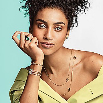 ティファニー T ワイヤー ブレスレット マザーオブパール イエロー  