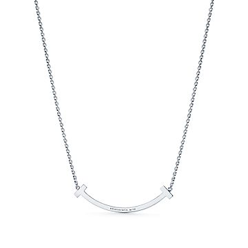 ティファニー T ミディアム スマイル ペンダント ダイヤモンド 18k ホワイトゴールド Tiffany Co