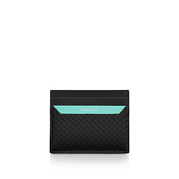 TIFFANY ティファニー T レザー Zip Card Case カードケース ティファニー T スクエア ジップ カード ホルダー ブラック