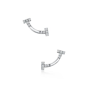 Tiffany & Co. Tスマイル　ミニピアス　ホワイトゴールド ティファニー T スマイル ピアス ダイヤモンド ホワイトゴールド（ミニ