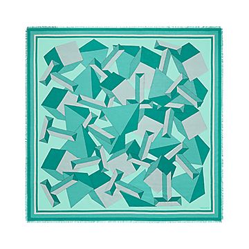 超美品✨ Tiffany & Co. ティファニー デザイン ストール カシミヤ ティファニー T ジャイアント T ストール ティファニー ブルー