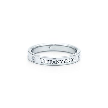 ティファニー Tiffany & Co. リング フラット バンド 3ポイント プリンセスカット ダイヤモンド K18YG 11.5号