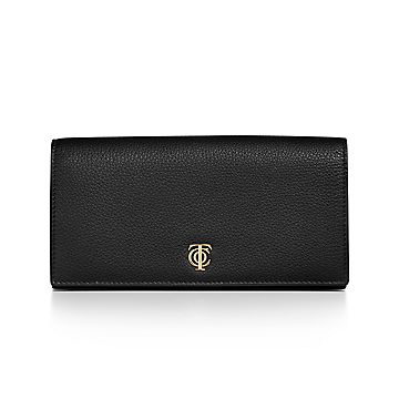 T&CO. Flap Continental Wallet in Black Leather | Tiffany & Co.